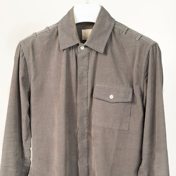 Band of Outsiders Grey Corduroy Button-Up Shirt - Picture 3 of 9